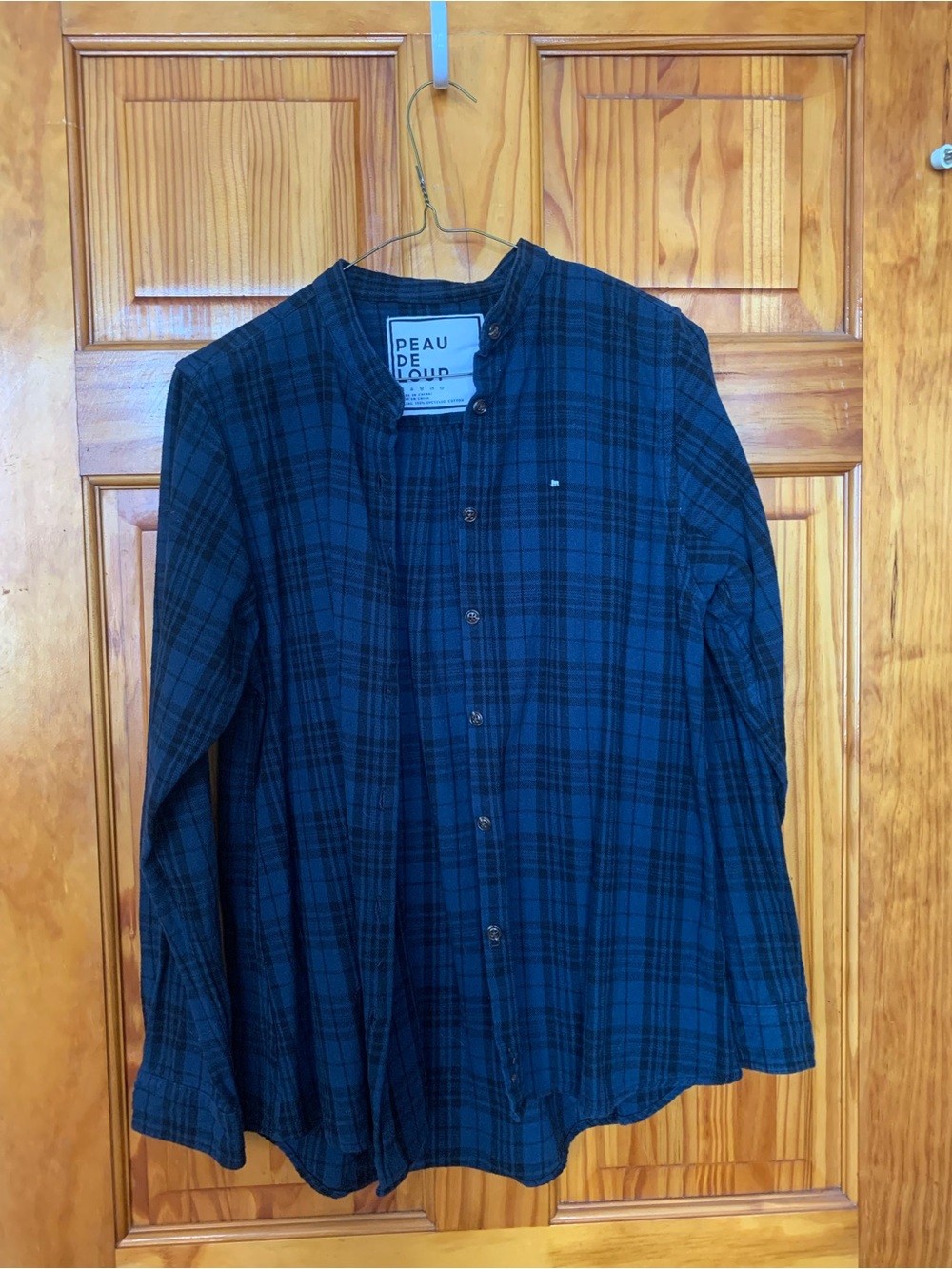 Peau De Loup Blue Plaid Button-Down Shirt